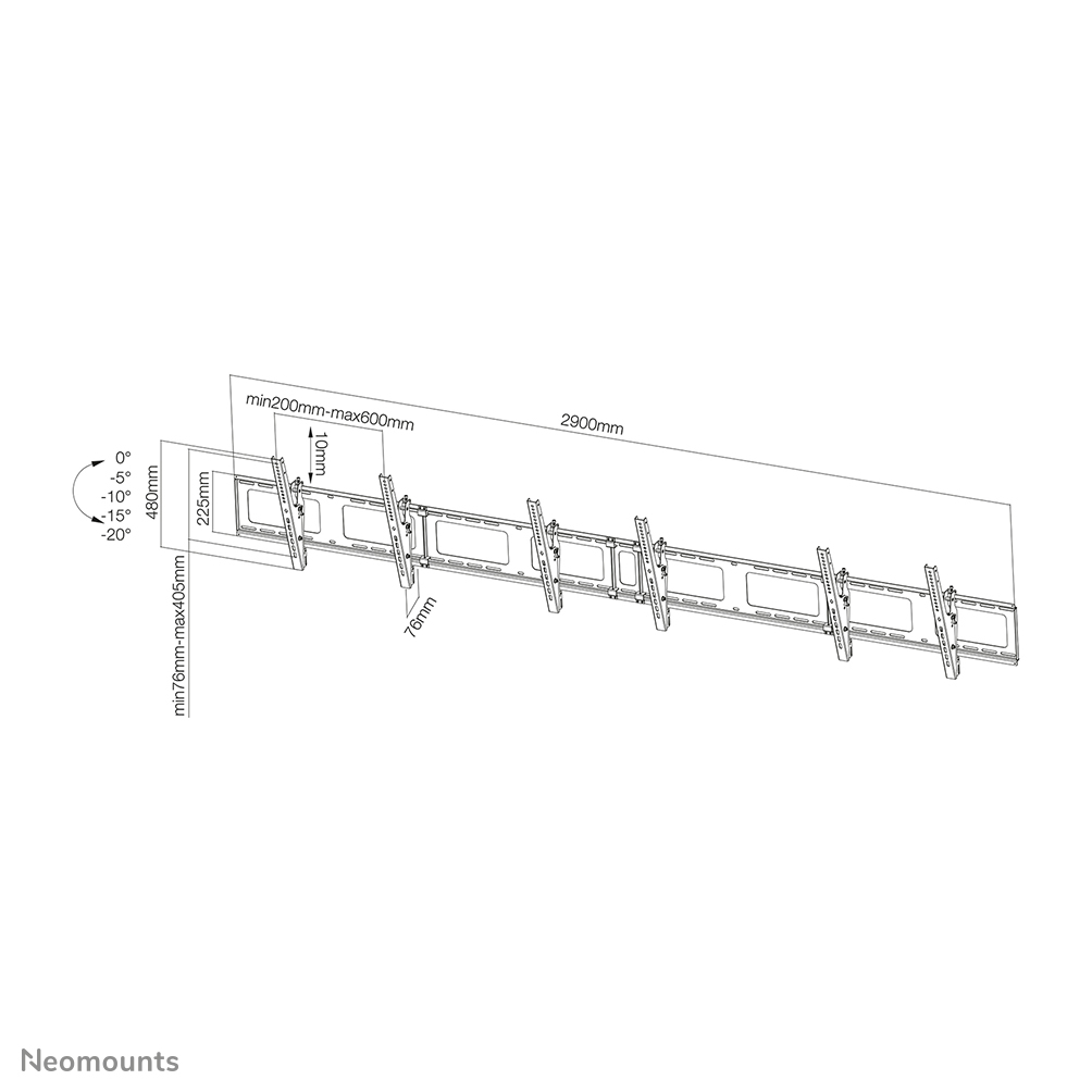 Neomounts NS-WMB300BLACK Menuboard wall mount 40-52" - tiltable